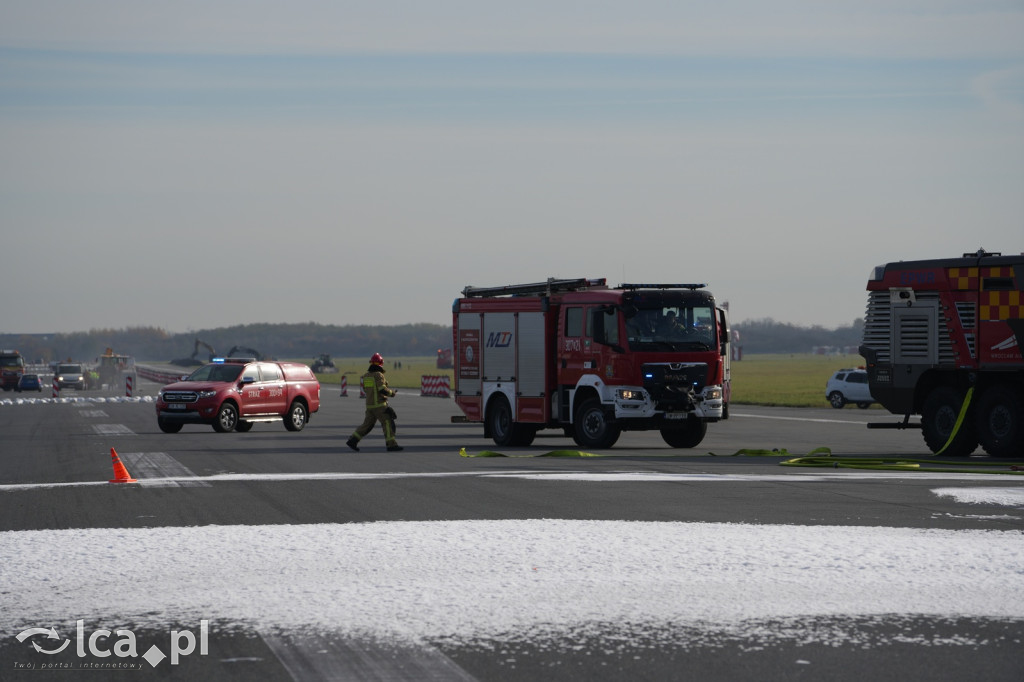 Tak wyglądały ćwiczenia na wrocławskim lotnisku