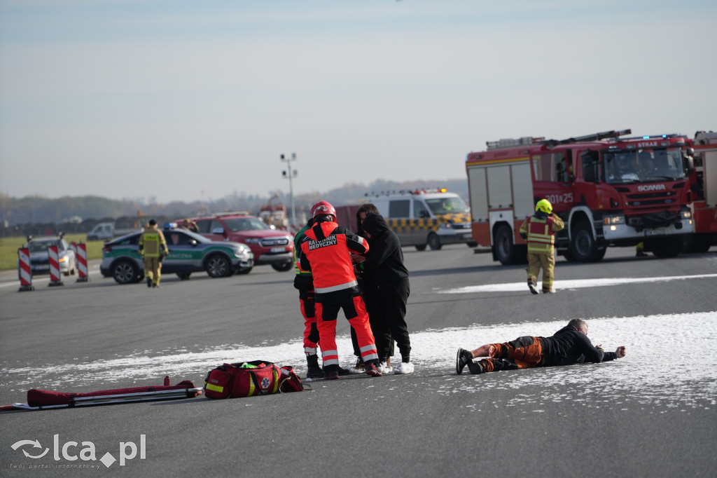 Tak wyglądały ćwiczenia na wrocławskim lotnisku
