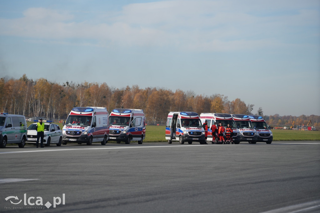 Tak wyglądały ćwiczenia na wrocławskim lotnisku