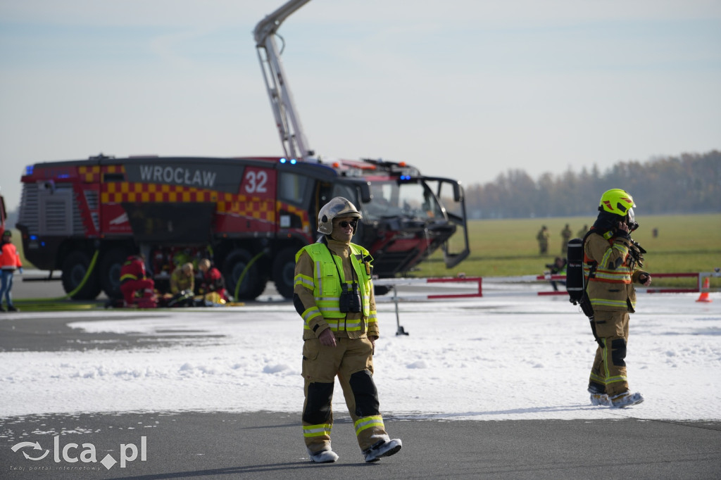 Tak wyglądały ćwiczenia na wrocławskim lotnisku
