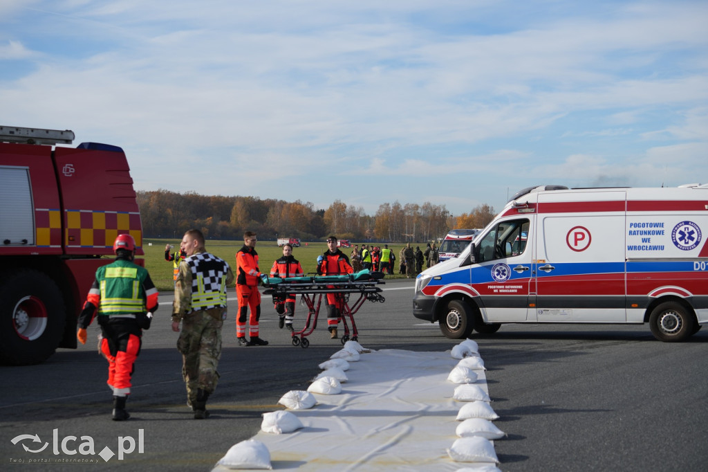 Tak wyglądały ćwiczenia na wrocławskim lotnisku