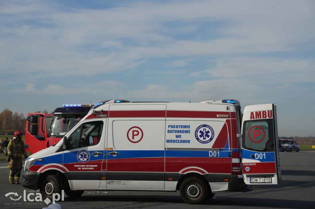 Tak wyglądały ćwiczenia na wrocławskim lotnisku
