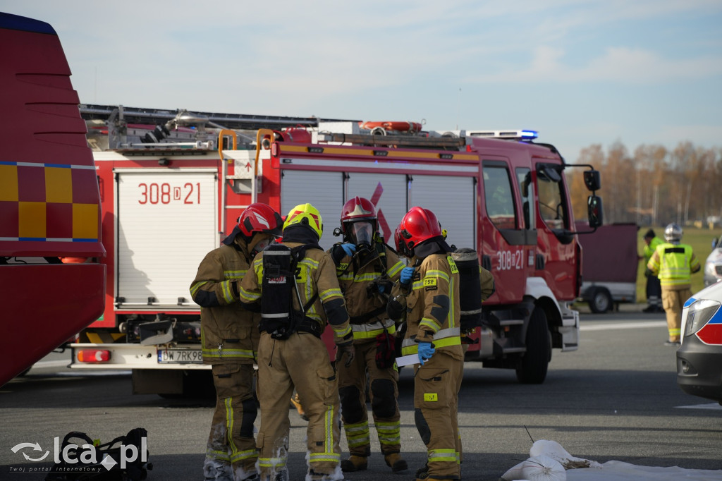 Tak wyglądały ćwiczenia na wrocławskim lotnisku