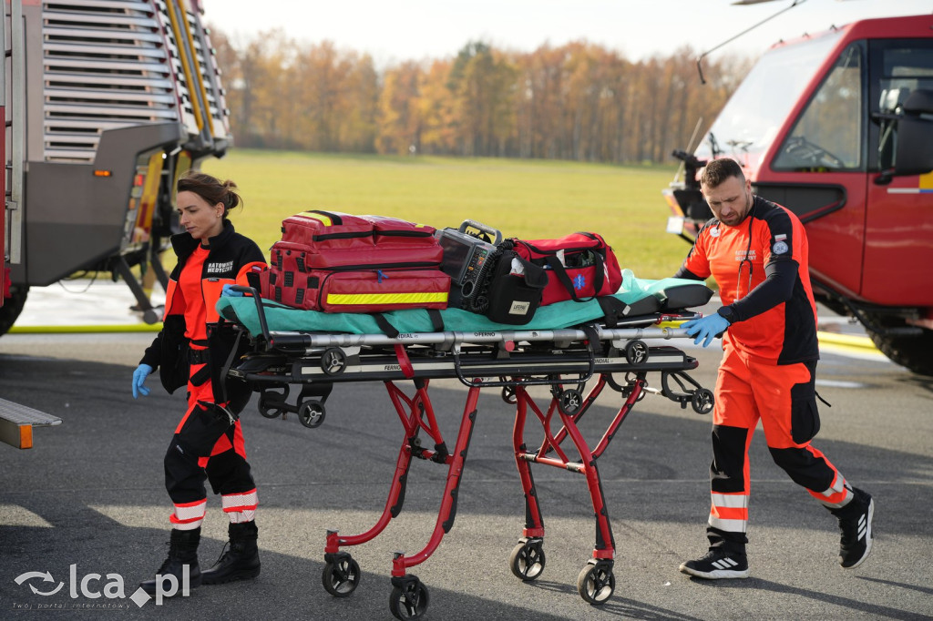 Tak wyglądały ćwiczenia na wrocławskim lotnisku