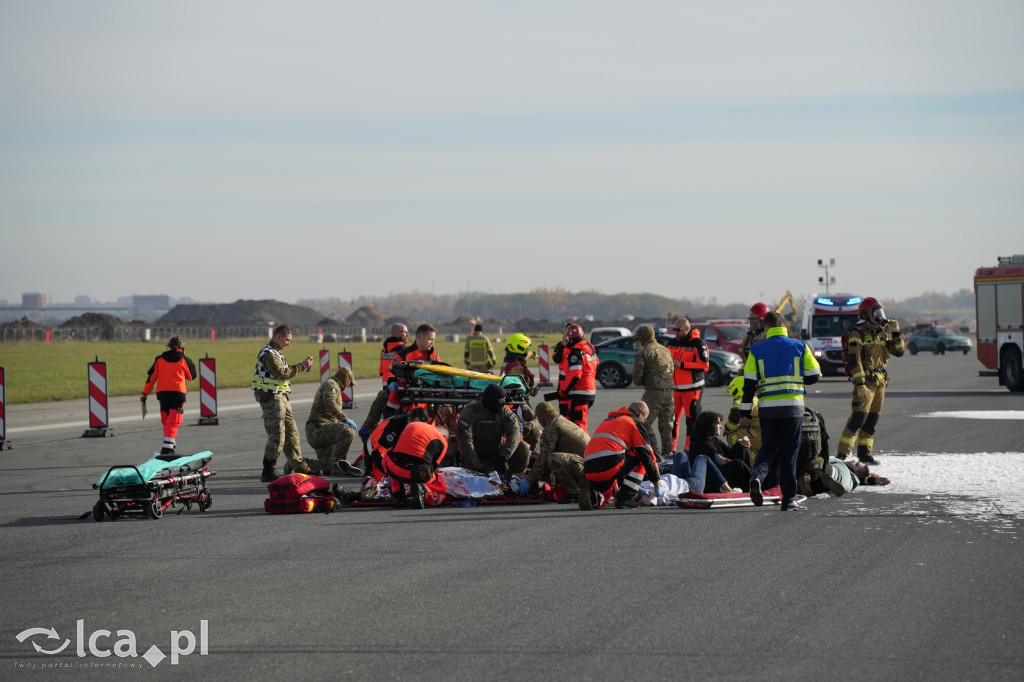 Tak wyglądały ćwiczenia na wrocławskim lotnisku