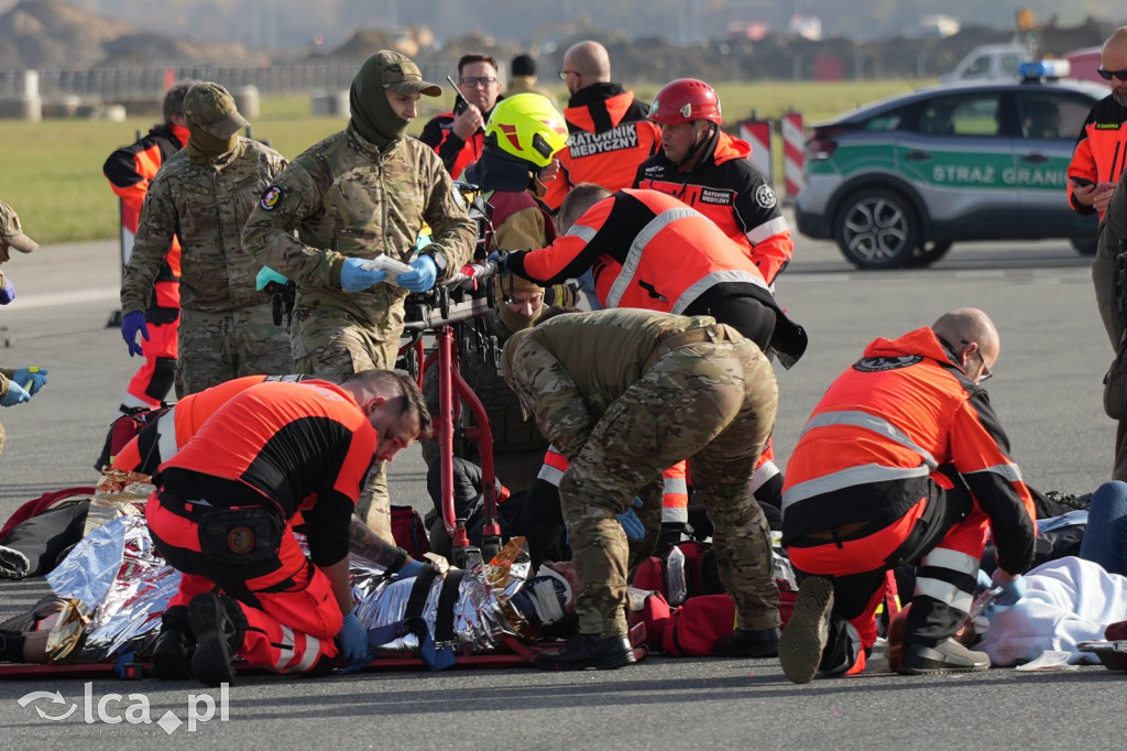 Tak wyglądały ćwiczenia na wrocławskim lotnisku