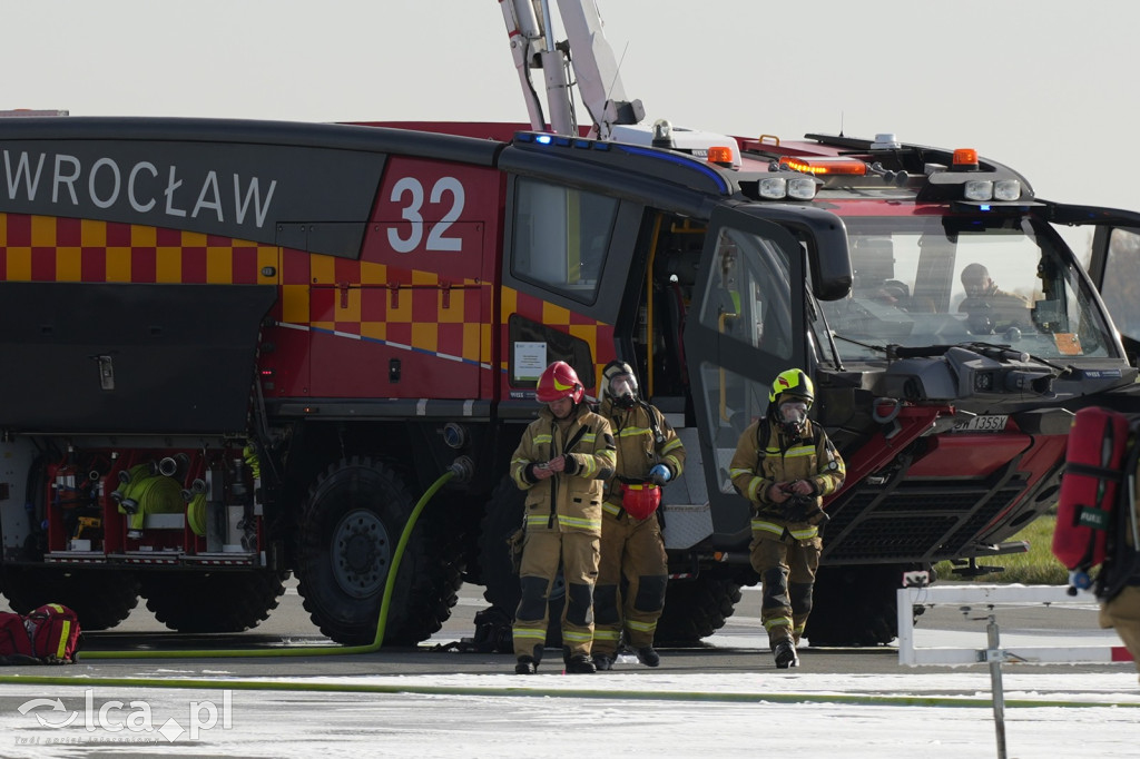 Tak wyglądały ćwiczenia na wrocławskim lotnisku