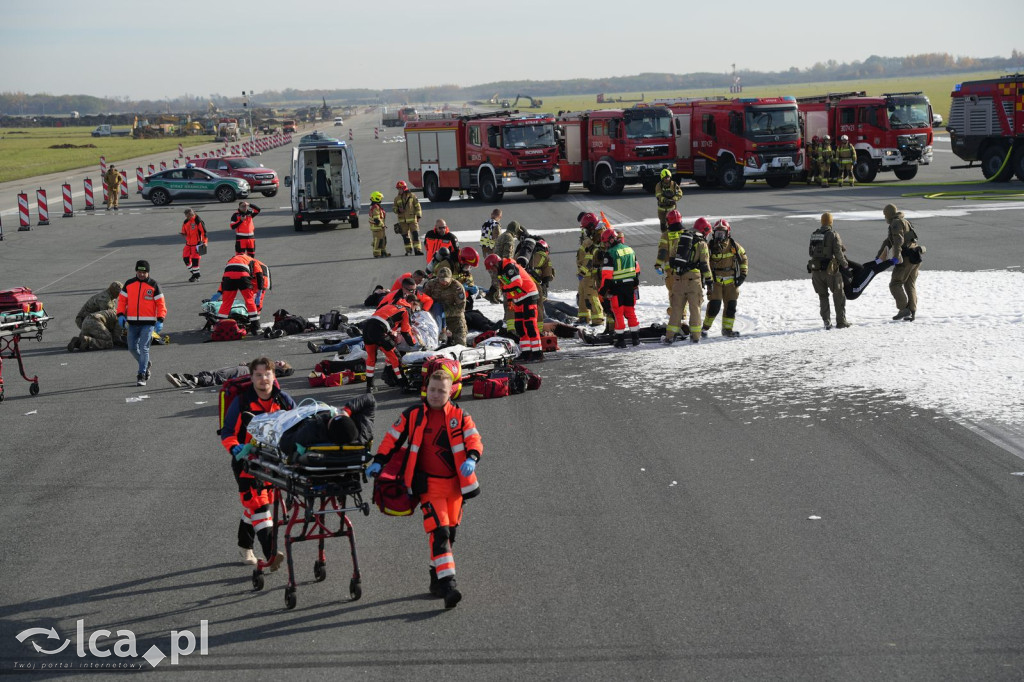 Tak wyglądały ćwiczenia na wrocławskim lotnisku