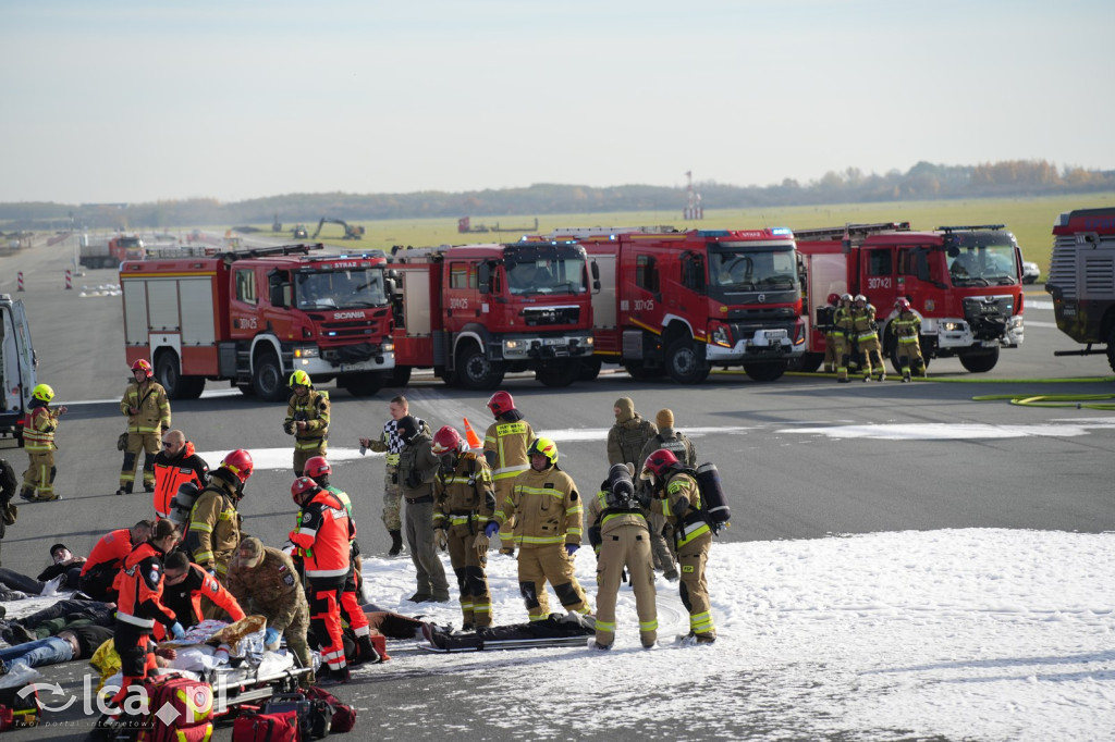 Tak wyglądały ćwiczenia na wrocławskim lotnisku
