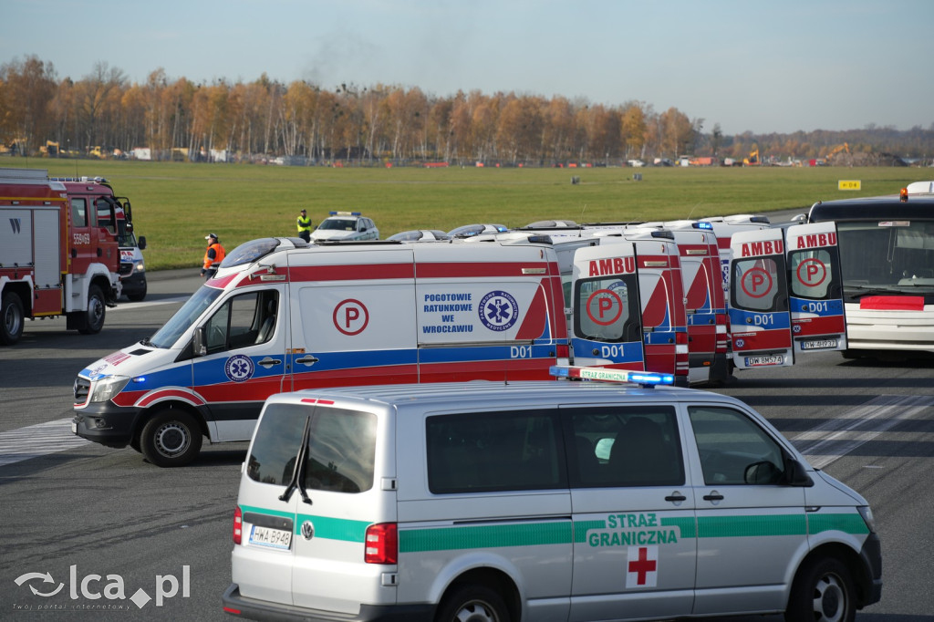Tak wyglądały ćwiczenia na wrocławskim lotnisku
