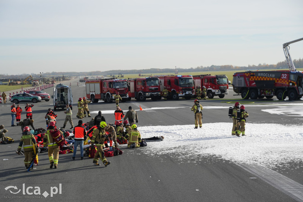 Tak wyglądały ćwiczenia na wrocławskim lotnisku