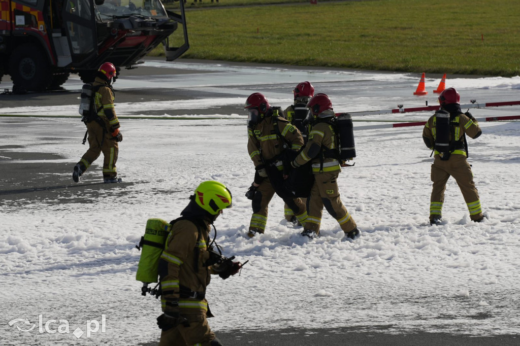 Tak wyglądały ćwiczenia na wrocławskim lotnisku