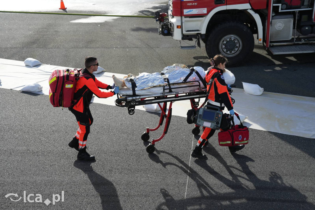 Tak wyglądały ćwiczenia na wrocławskim lotnisku
