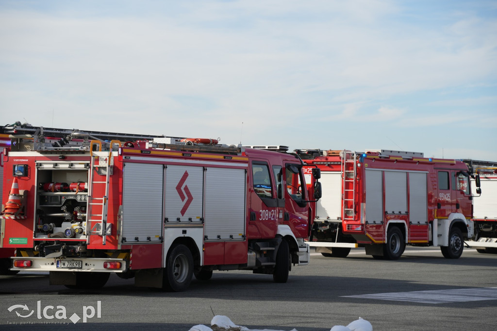 Tak wyglądały ćwiczenia na wrocławskim lotnisku