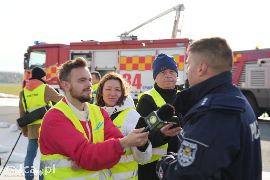 Tak wyglądały ćwiczenia na wrocławskim lotnisku