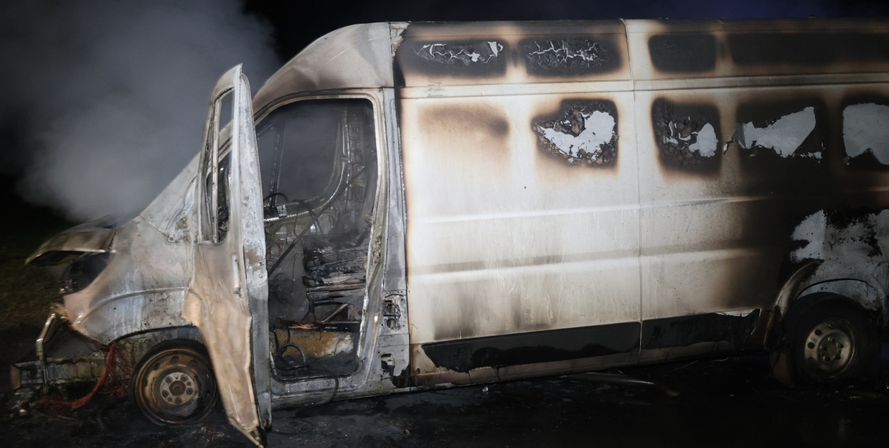 Spłonął Peugeot Boxer na Pątnowskiej