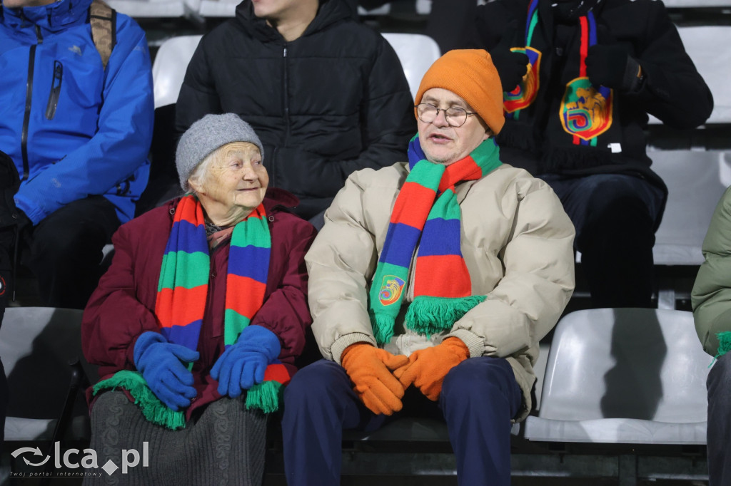 Kibice na meczu Miedzi z Tychami