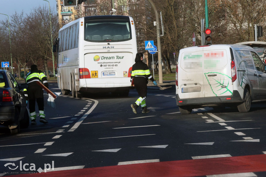Wypadek na rondzie Niepodległości w Legnicy