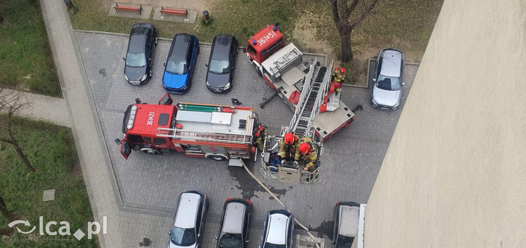 Akcja strażaków na 10. piętrze. To były ćwiczenia