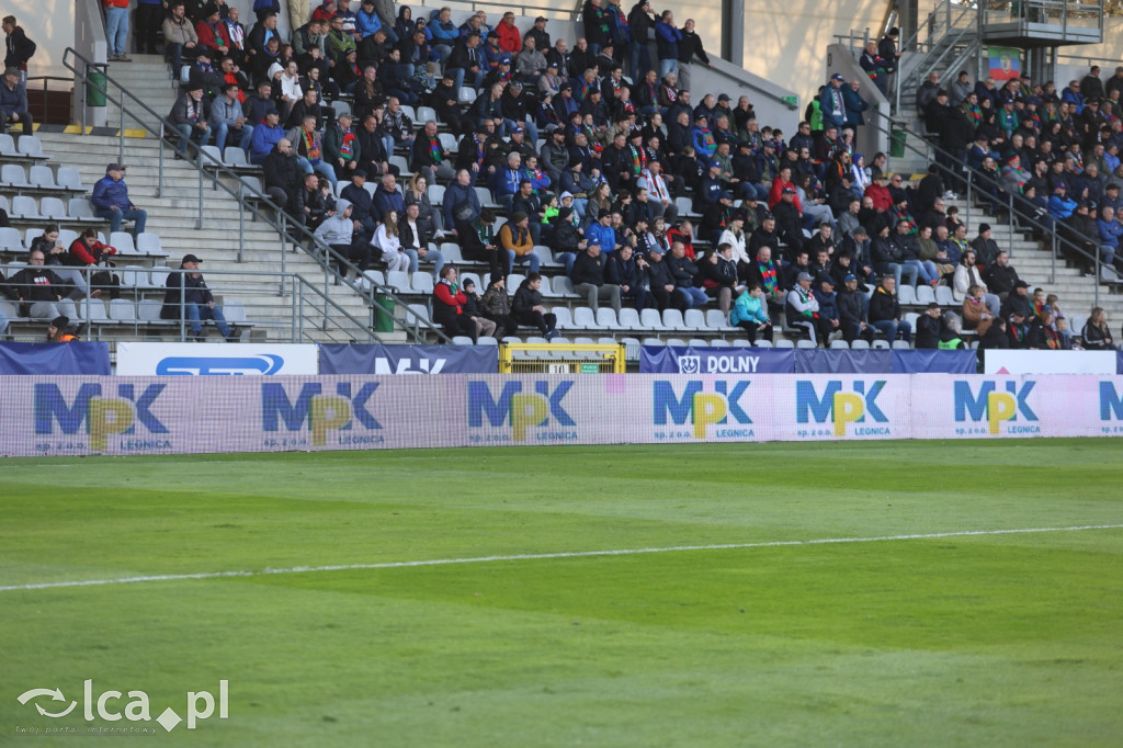 Kibice na meczu Miedź Legnica - Polonia Bytom