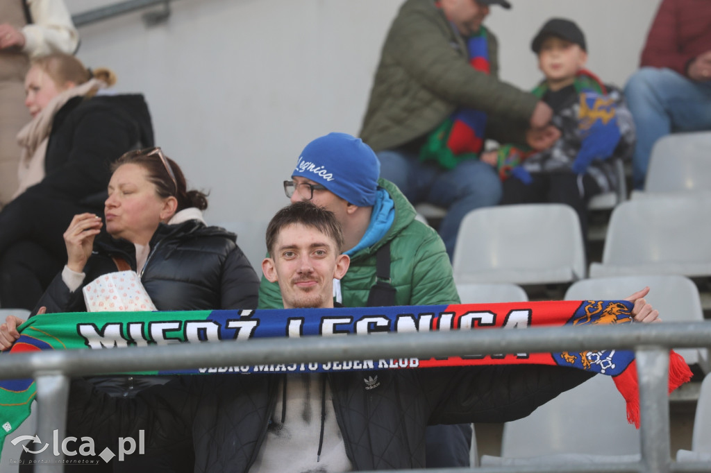 Kibice na meczu Miedź Legnica - Polonia Bytom