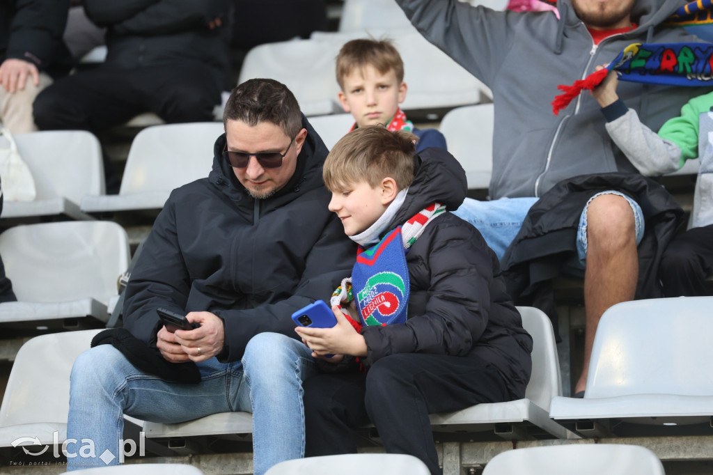 Kibice na meczu Miedź Legnica - Polonia Bytom