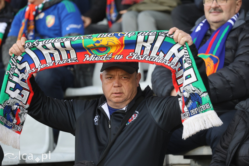 Kibice na meczu Miedź Legnica - Polonia Bytom
