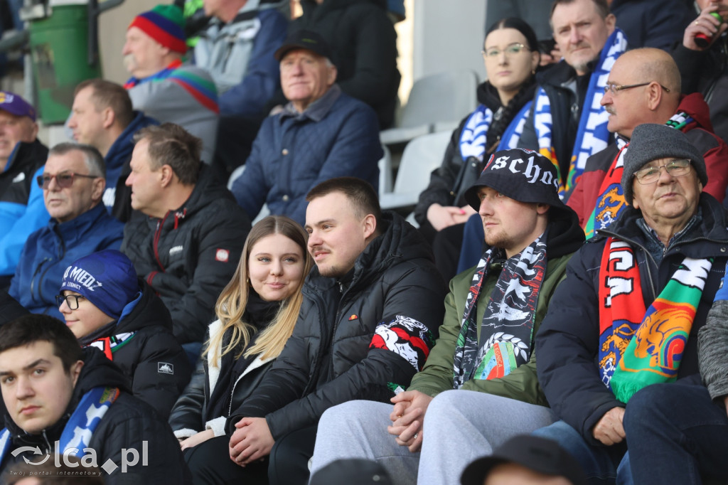 Kibice na meczu Miedź Legnica - Polonia Bytom
