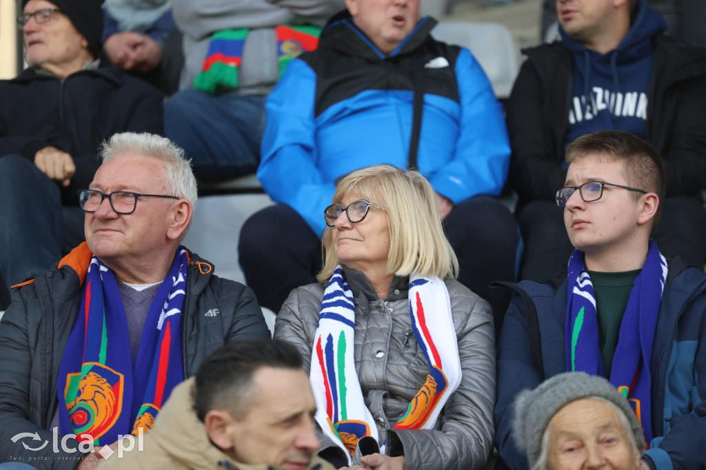 Kibice na meczu Miedź Legnica - Polonia Bytom