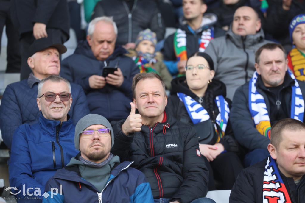 Kibice na meczu Miedź Legnica - Polonia Bytom