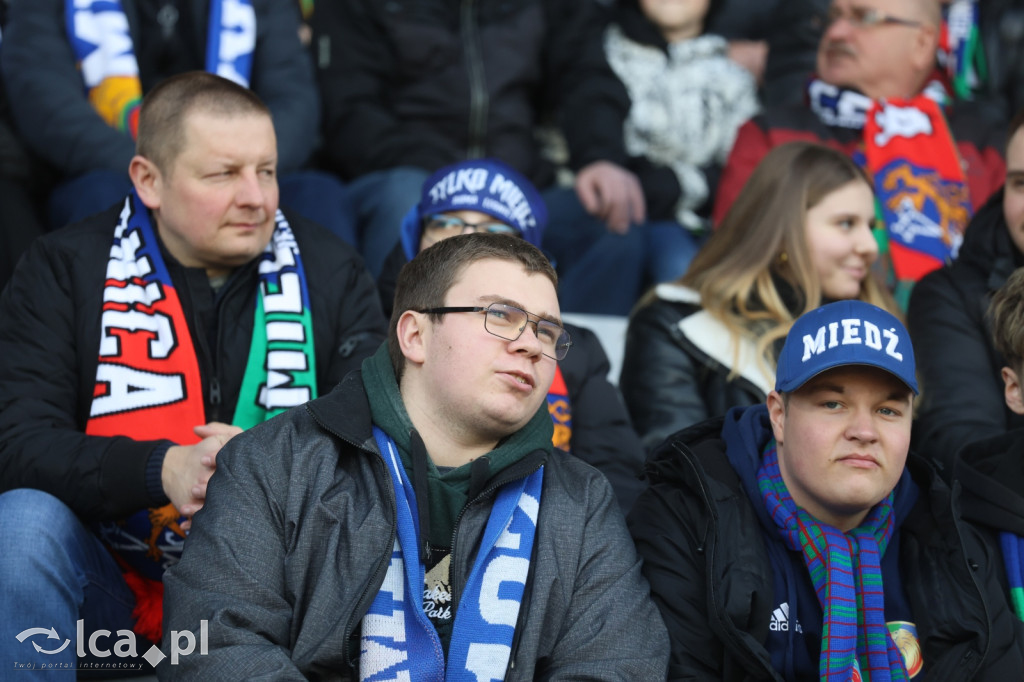 Kibice na meczu Miedź Legnica - Polonia Bytom