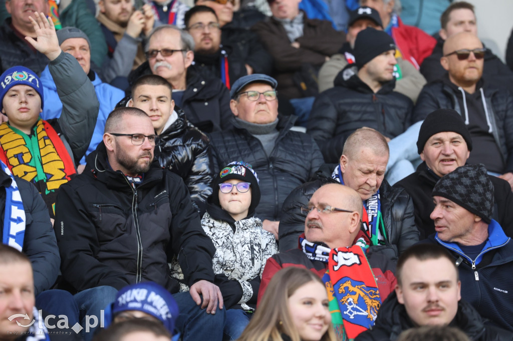 Kibice na meczu Miedź Legnica - Polonia Bytom