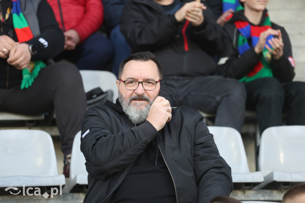 Kibice na meczu Miedź Legnica - Polonia Bytom