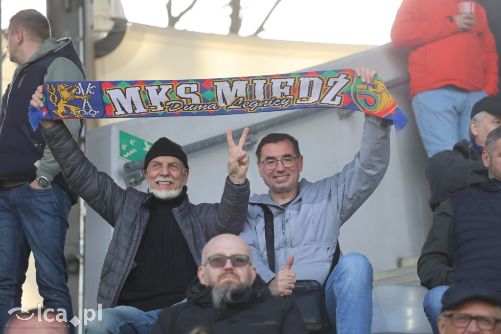 Kibice na meczu Miedź Legnica - Polonia Bytom