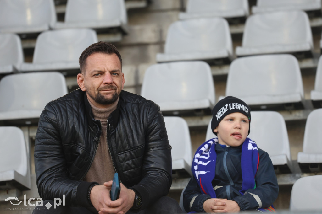 Kibice na meczu Miedź Legnica - Polonia Bytom