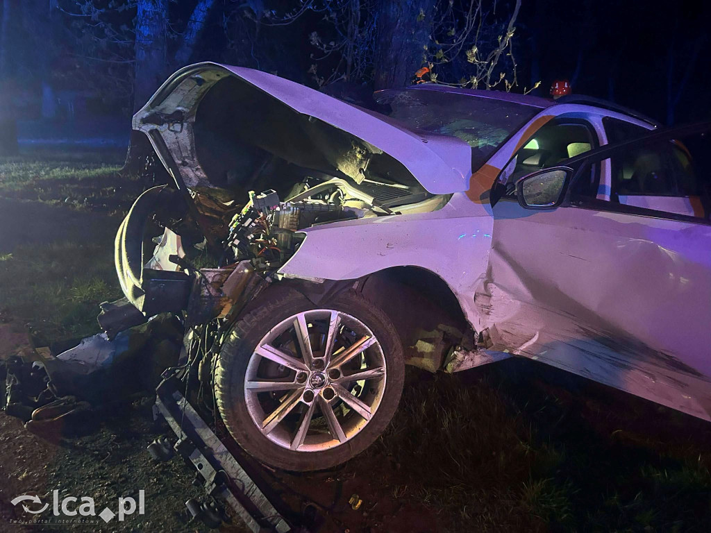 Uciekał, stracił kontrolę i uderzył w drzewo
