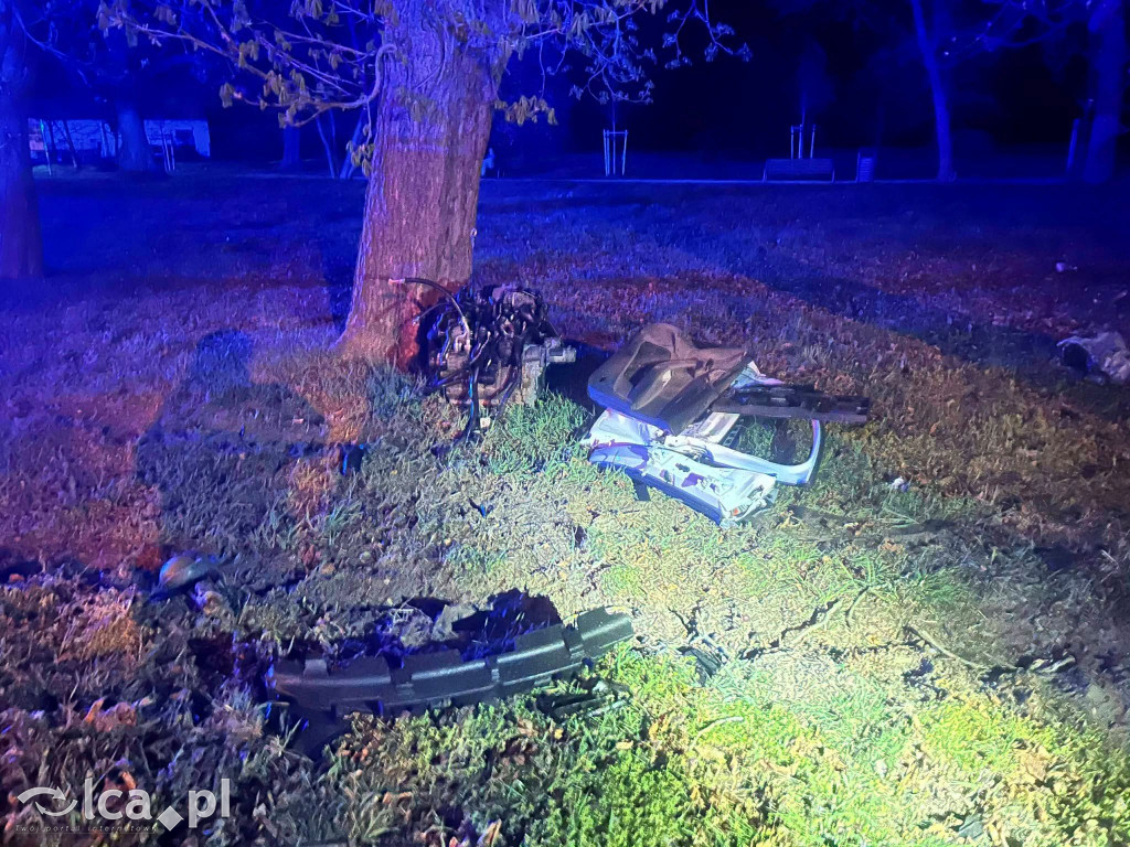 Uciekał, stracił kontrolę i uderzył w drzewo