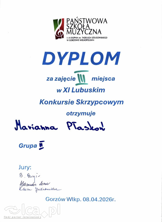 Triumf młodych wirtuozów z Legnicy!