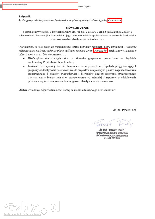 Ostrzeszów w planie Legnicy. Kto to puścił?