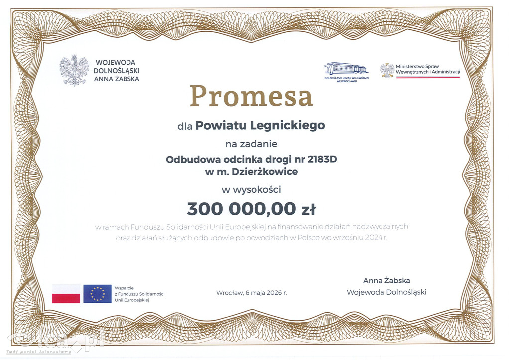 Unijne wsparcie dla powiatu legnickiego