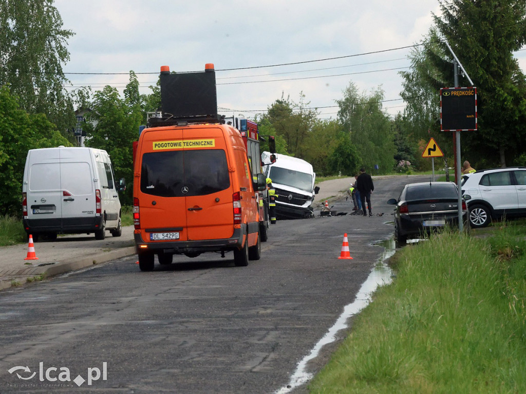 Wypadek na trasie Ziemnice - Grzybiany