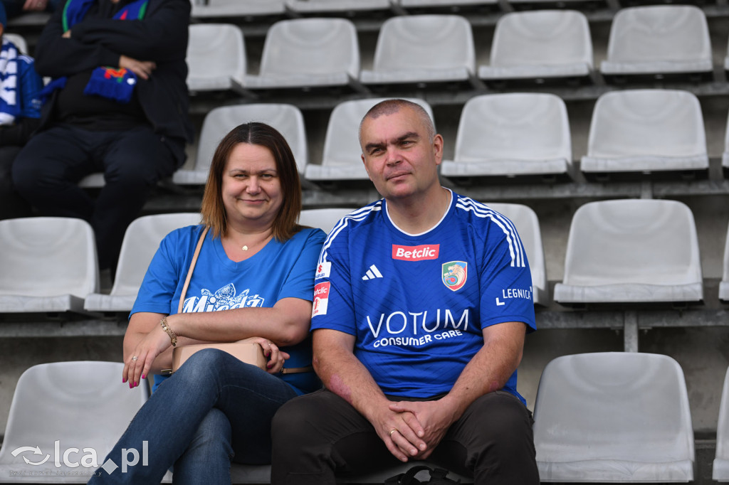Kibice na meczu Miedzi z Ruchem