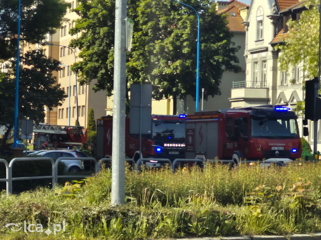 Potężne drzewo runęło na auto przy ul. Kościuszki