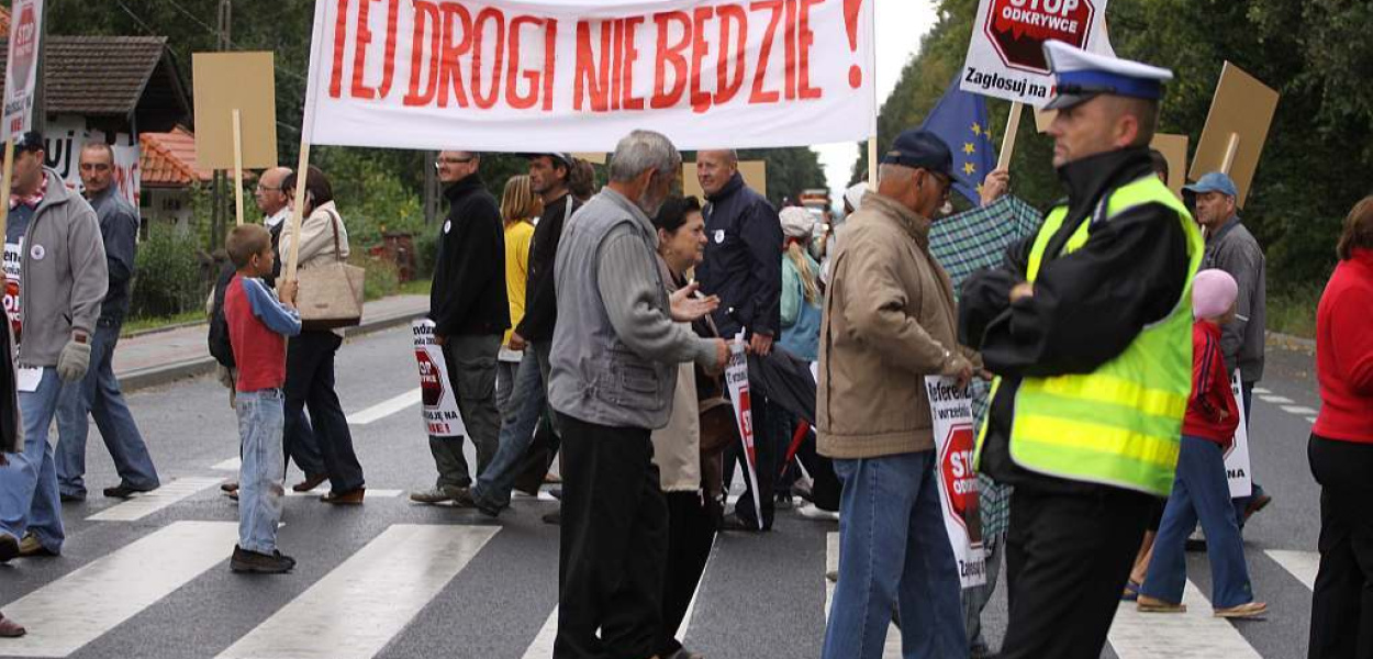 Protestowali na drodze, której nie będzie