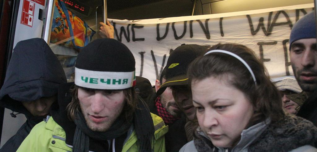 Azylanci na legnickim dworcu