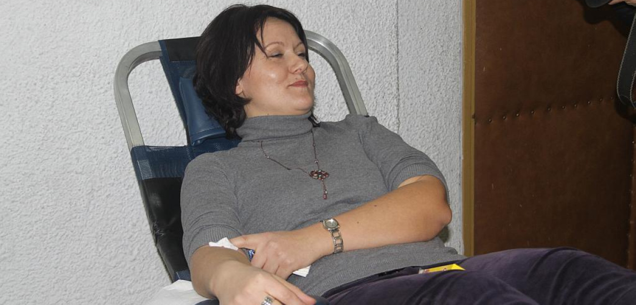 Oddali osiem litrów krwi