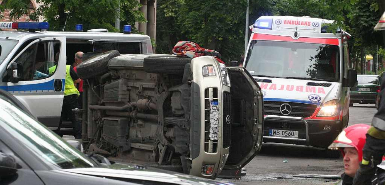 Wypadek na skrzyżowaniu Orzeszkowej i Rataja