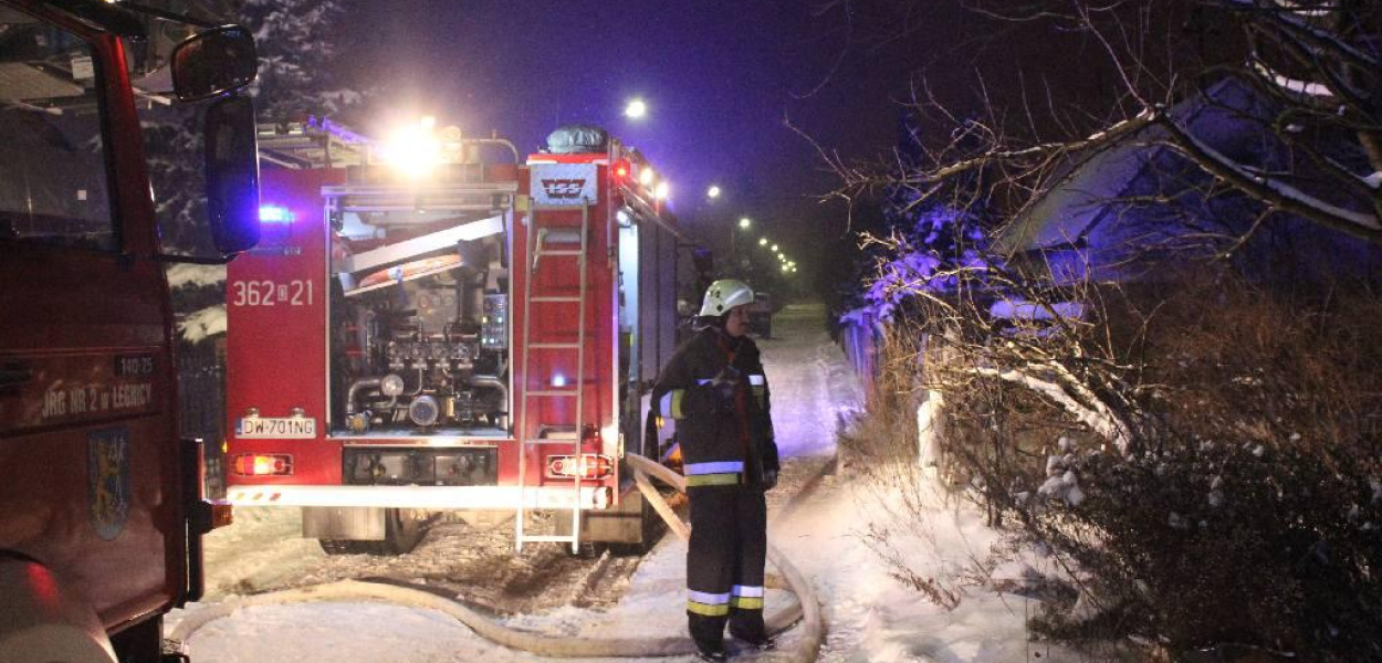Pożar opuszczonego domu przy ulicy Wroniej