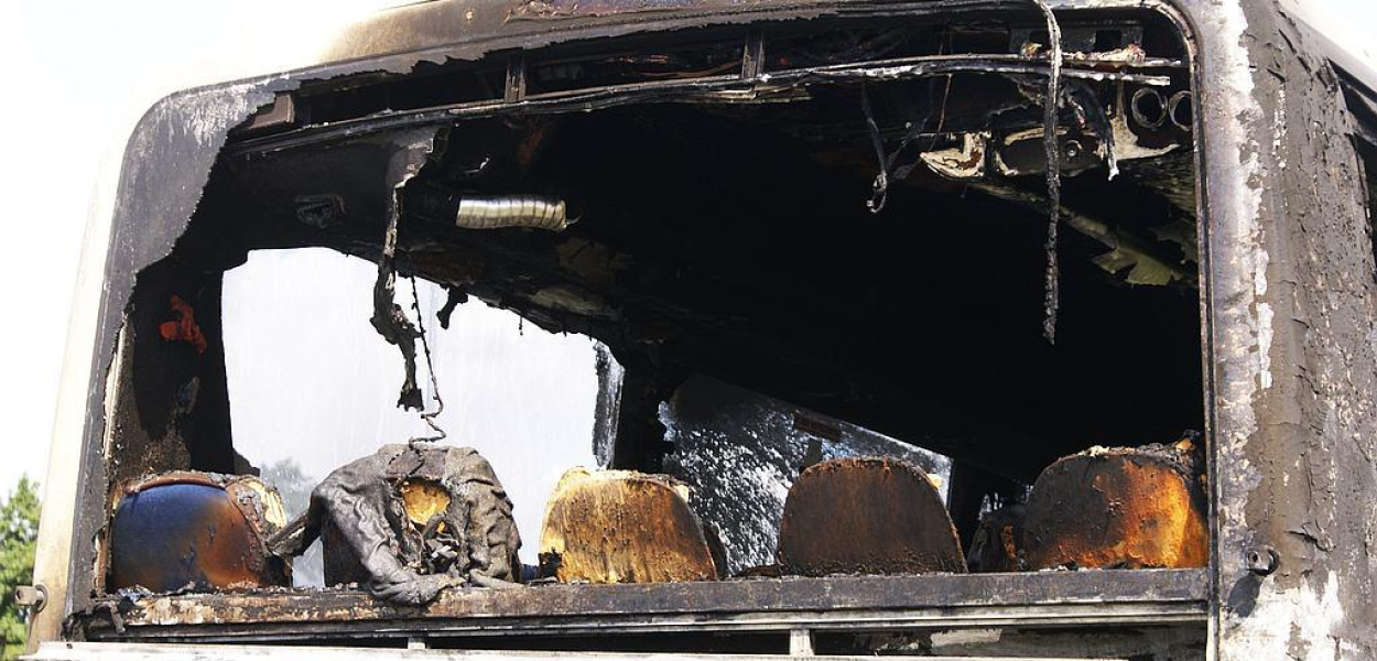 Na obwodnicy zapalił się autobus