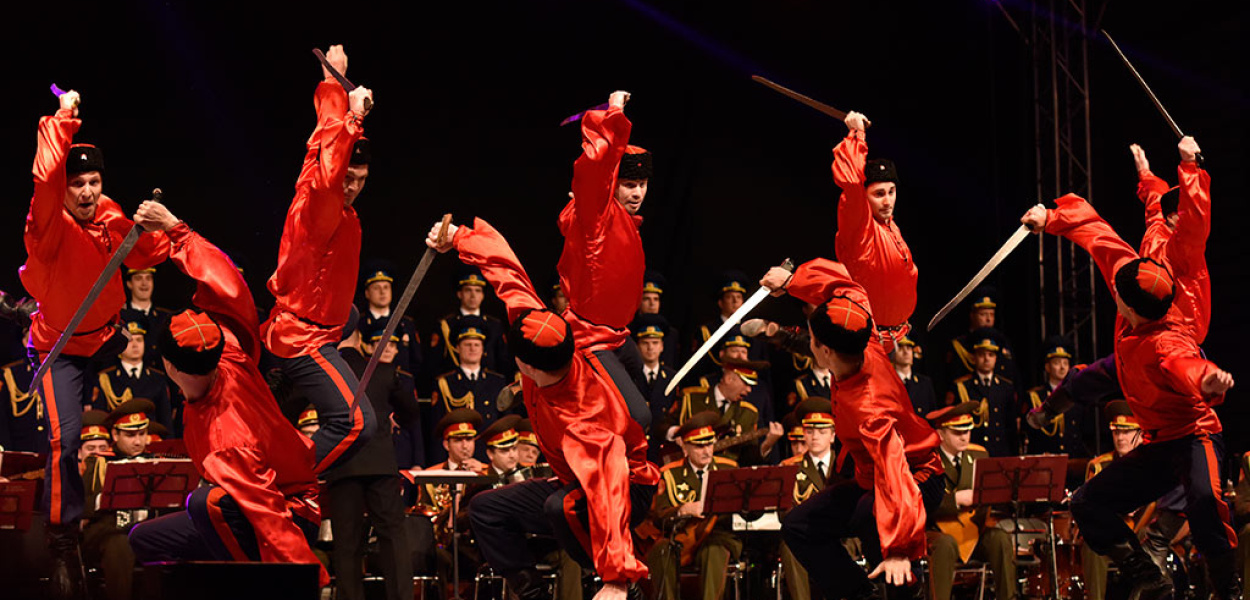 Artyści w rosyjskich mundurach zachwycili publiczność